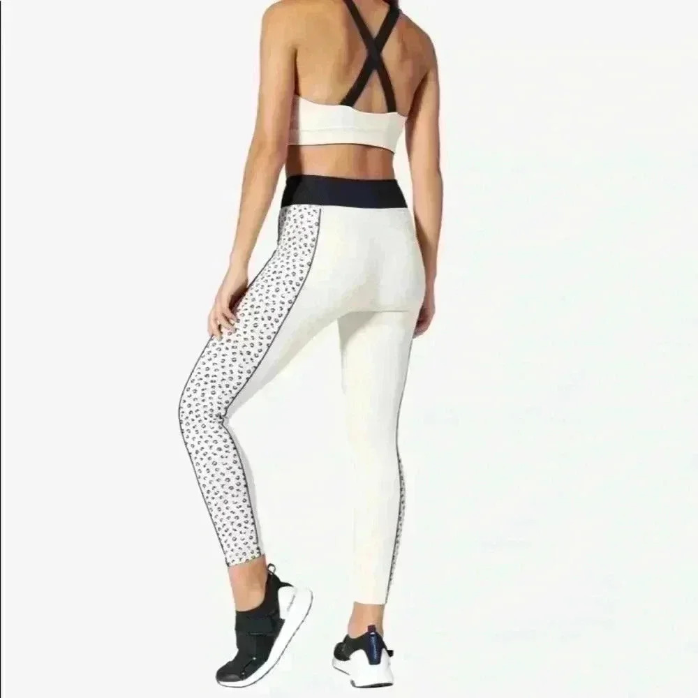 Vimmia Women's Meow Side Print Piped Half &โ Half Midrise Leggings Size S